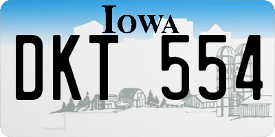 IA license plate DKT554