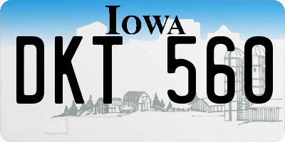 IA license plate DKT560