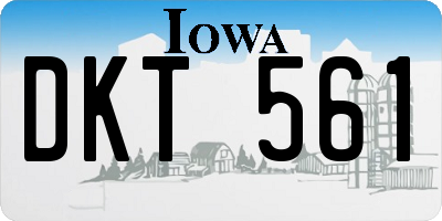 IA license plate DKT561