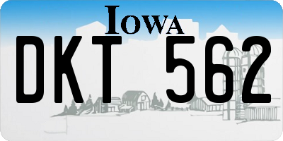 IA license plate DKT562