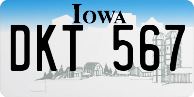 IA license plate DKT567