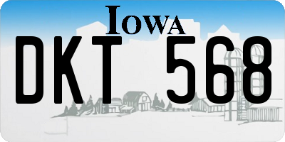 IA license plate DKT568