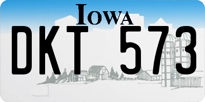 IA license plate DKT573
