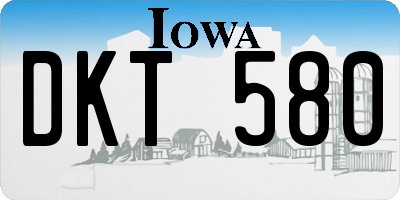 IA license plate DKT580
