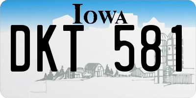 IA license plate DKT581
