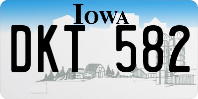 IA license plate DKT582