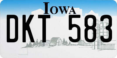 IA license plate DKT583