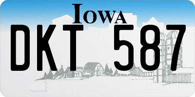 IA license plate DKT587