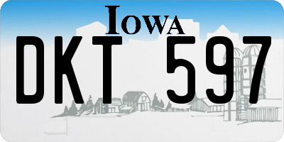 IA license plate DKT597
