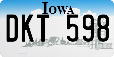 IA license plate DKT598