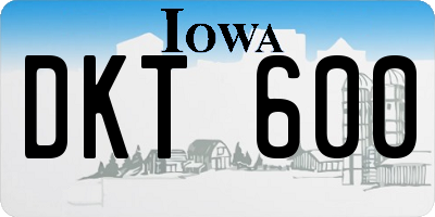 IA license plate DKT600