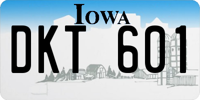 IA license plate DKT601