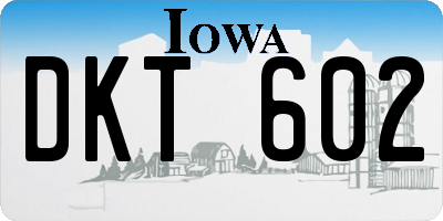 IA license plate DKT602