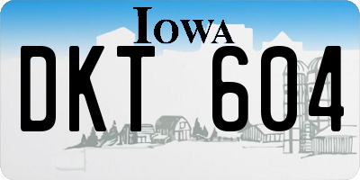 IA license plate DKT604