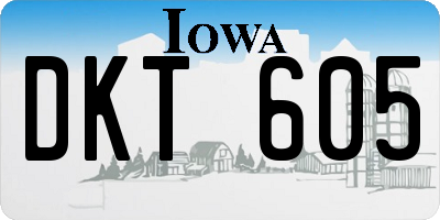 IA license plate DKT605