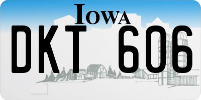 IA license plate DKT606