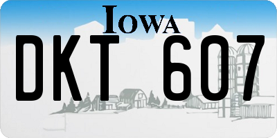 IA license plate DKT607