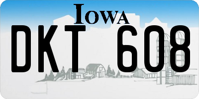 IA license plate DKT608