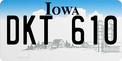 IA license plate DKT610