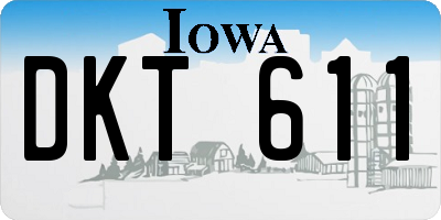 IA license plate DKT611