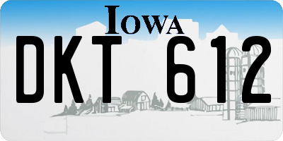 IA license plate DKT612
