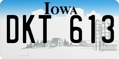 IA license plate DKT613