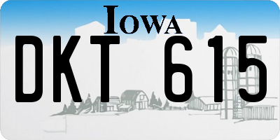 IA license plate DKT615