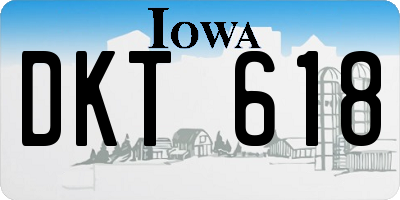 IA license plate DKT618