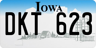 IA license plate DKT623