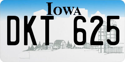 IA license plate DKT625