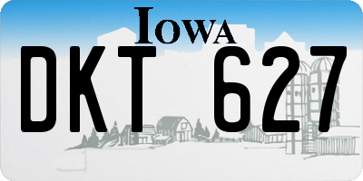IA license plate DKT627