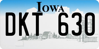 IA license plate DKT630
