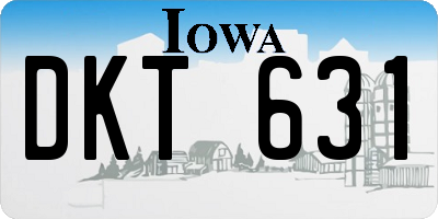 IA license plate DKT631