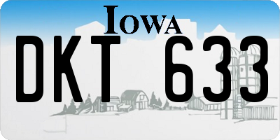 IA license plate DKT633