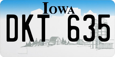 IA license plate DKT635