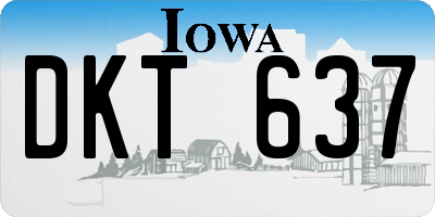 IA license plate DKT637