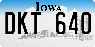 IA license plate DKT640