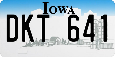 IA license plate DKT641