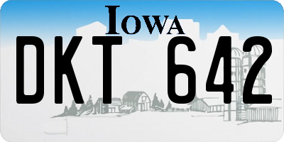 IA license plate DKT642