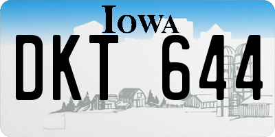 IA license plate DKT644