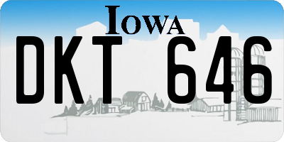 IA license plate DKT646