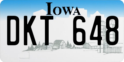 IA license plate DKT648