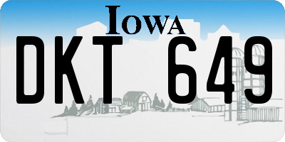 IA license plate DKT649