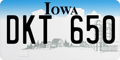 IA license plate DKT650