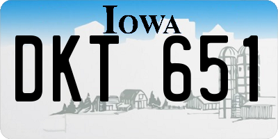 IA license plate DKT651