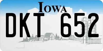 IA license plate DKT652