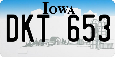 IA license plate DKT653