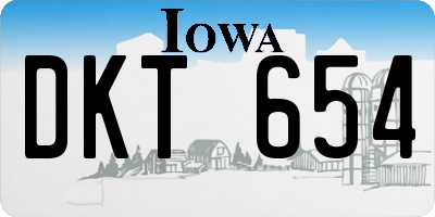 IA license plate DKT654