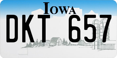 IA license plate DKT657