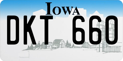 IA license plate DKT660